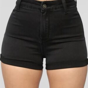 Black Women's High-Waisted Shorts